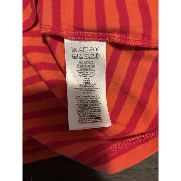 Michael Kors striped 3/4 sleeve half zip top Size L - Picture 4 of 7